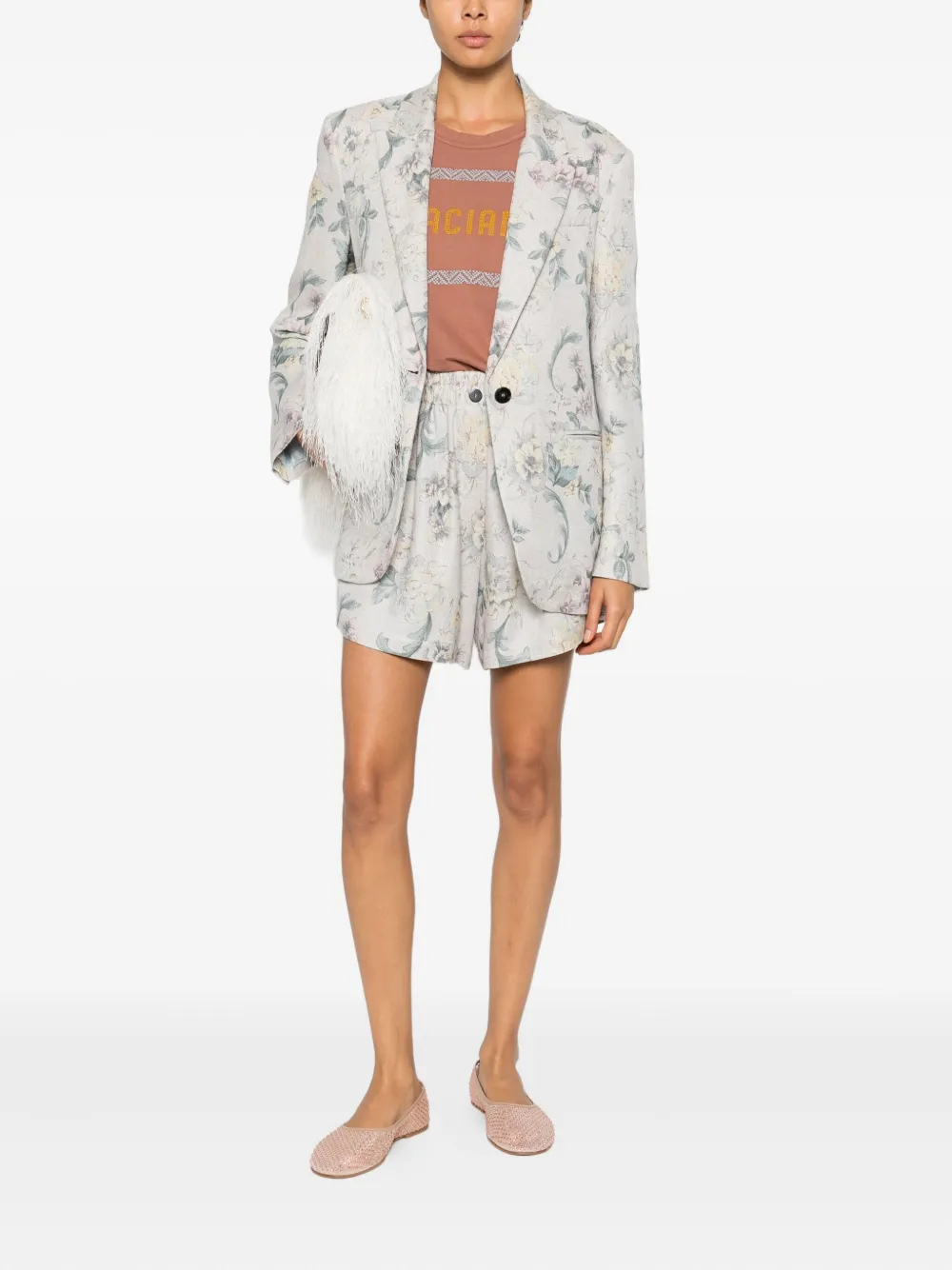  Forte Forte Floral Single-button Blazer - Neutrals 