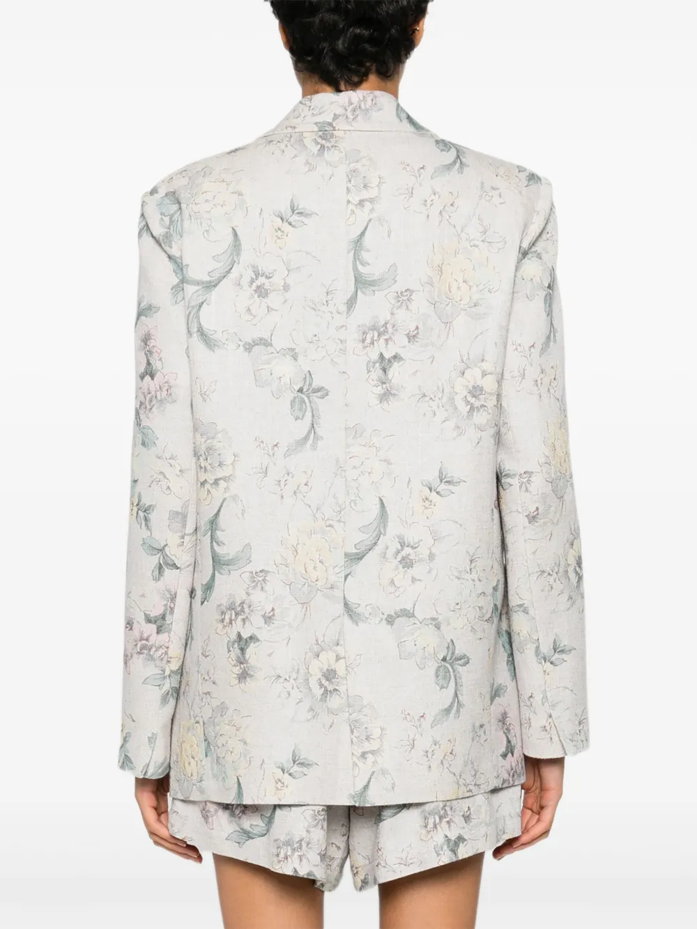 Forte Blazer met enkele knoop en bloemenprint Beige