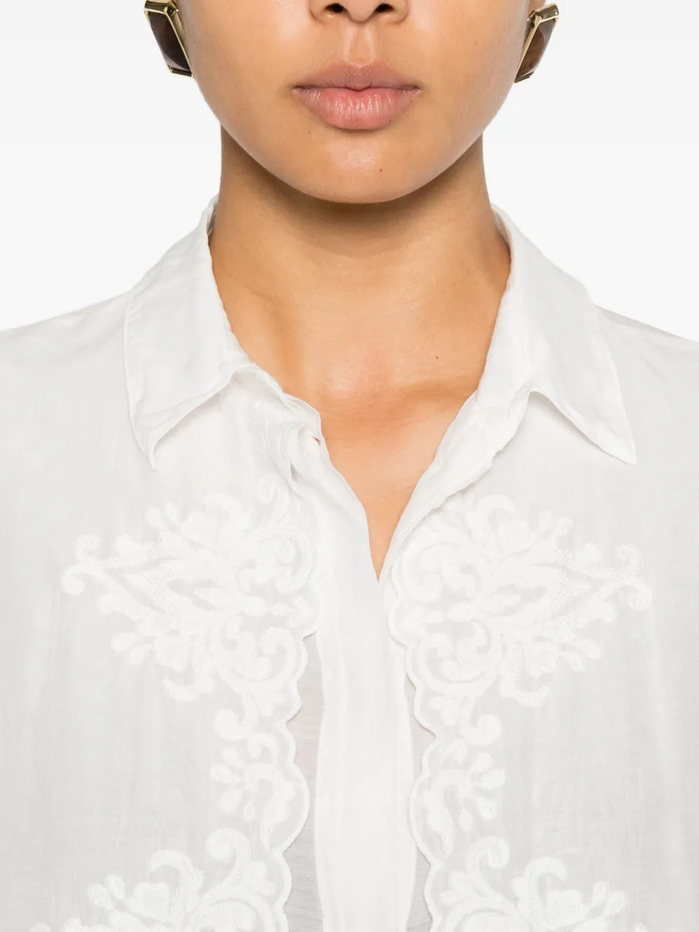 Forte Blouse met borduurwerk Wit
