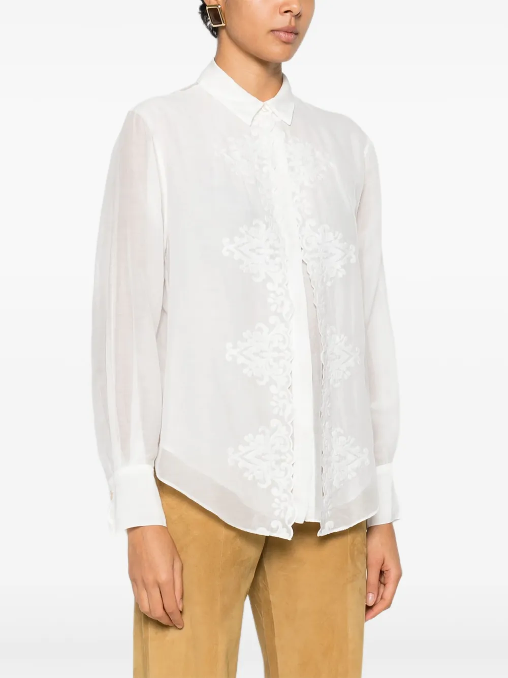  Forte Forte Camisa Con Bordado - Blanco 