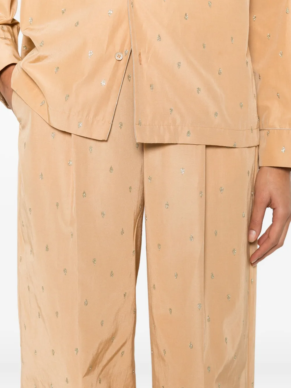 Forte Palazzo broek met glitterdetail Oranje