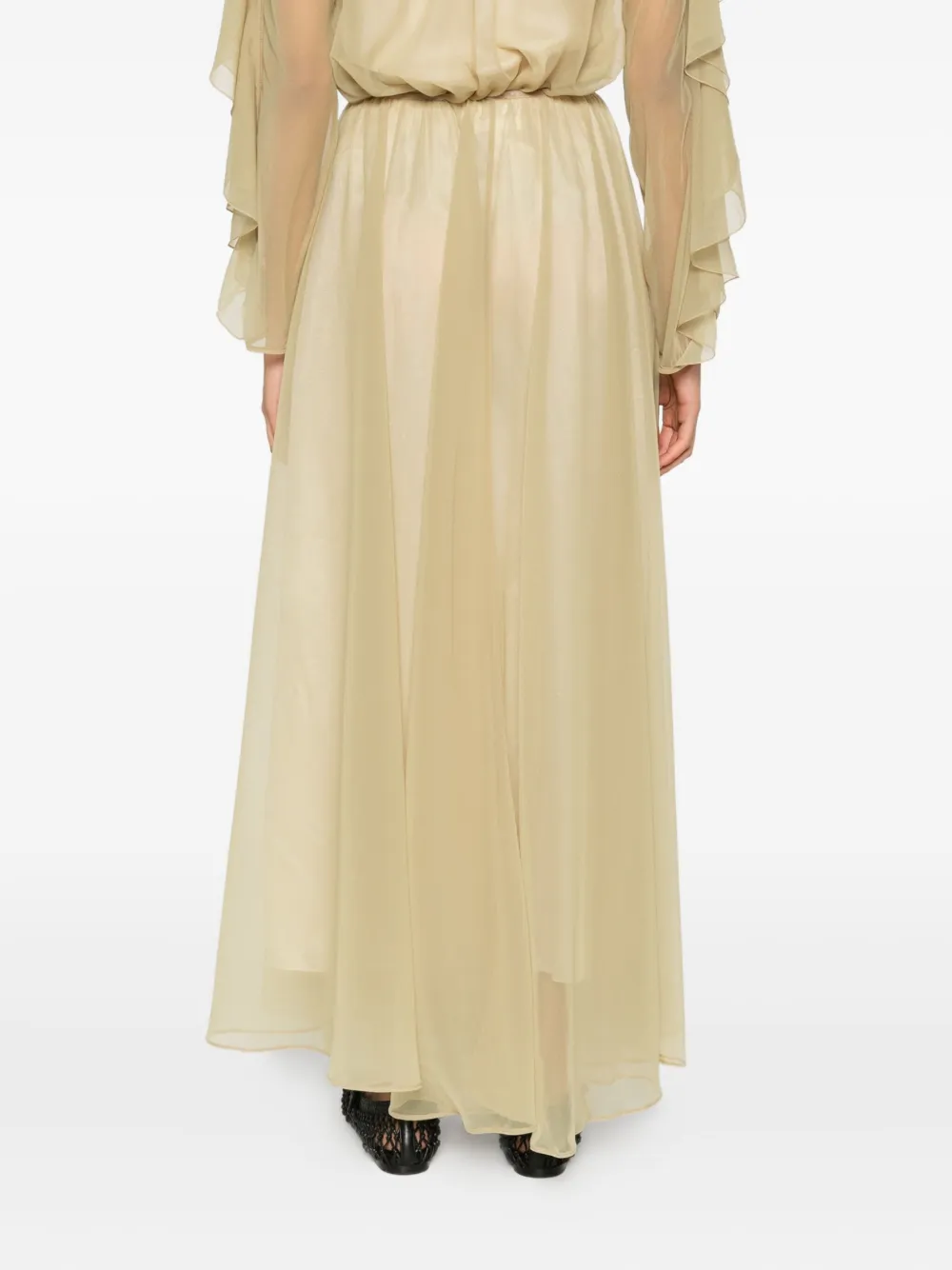 Forte Rok met elastische tailleband Beige