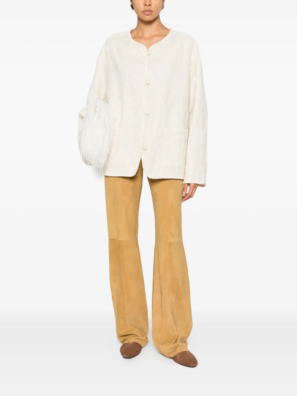 Forte Broek met zak Beige