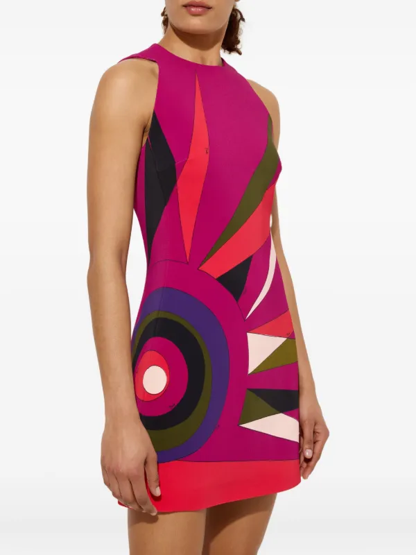 PUCCI Geometric Print Mini Dress | Pink | FARFETCH