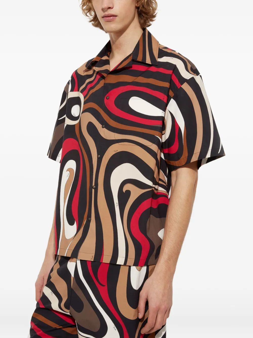 PUCCI Overhemd met Marmo-print Zwart