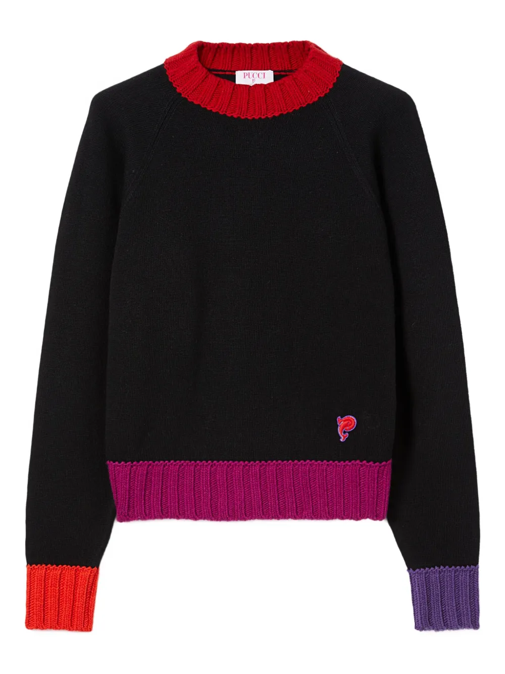 Pucci Colourblock Sweater In Black