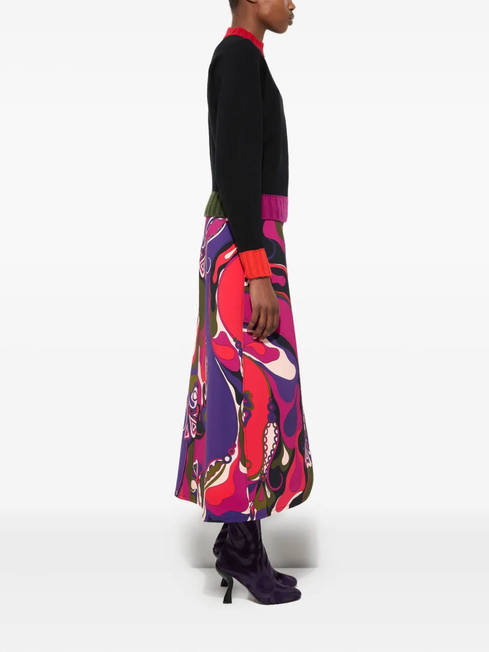 Pucci Colourblock Sweater In Black