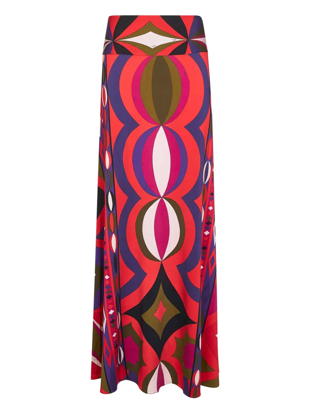 PUCCI Collane Print Long Skirt - Rosso