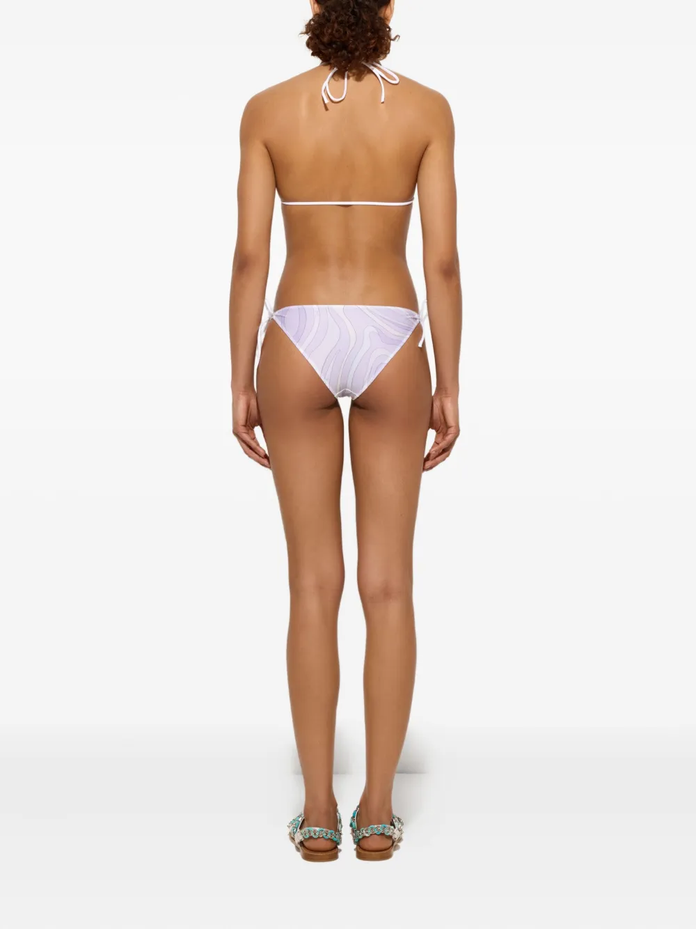 Pucci Marmo-print Bikini Bottoms In Purple