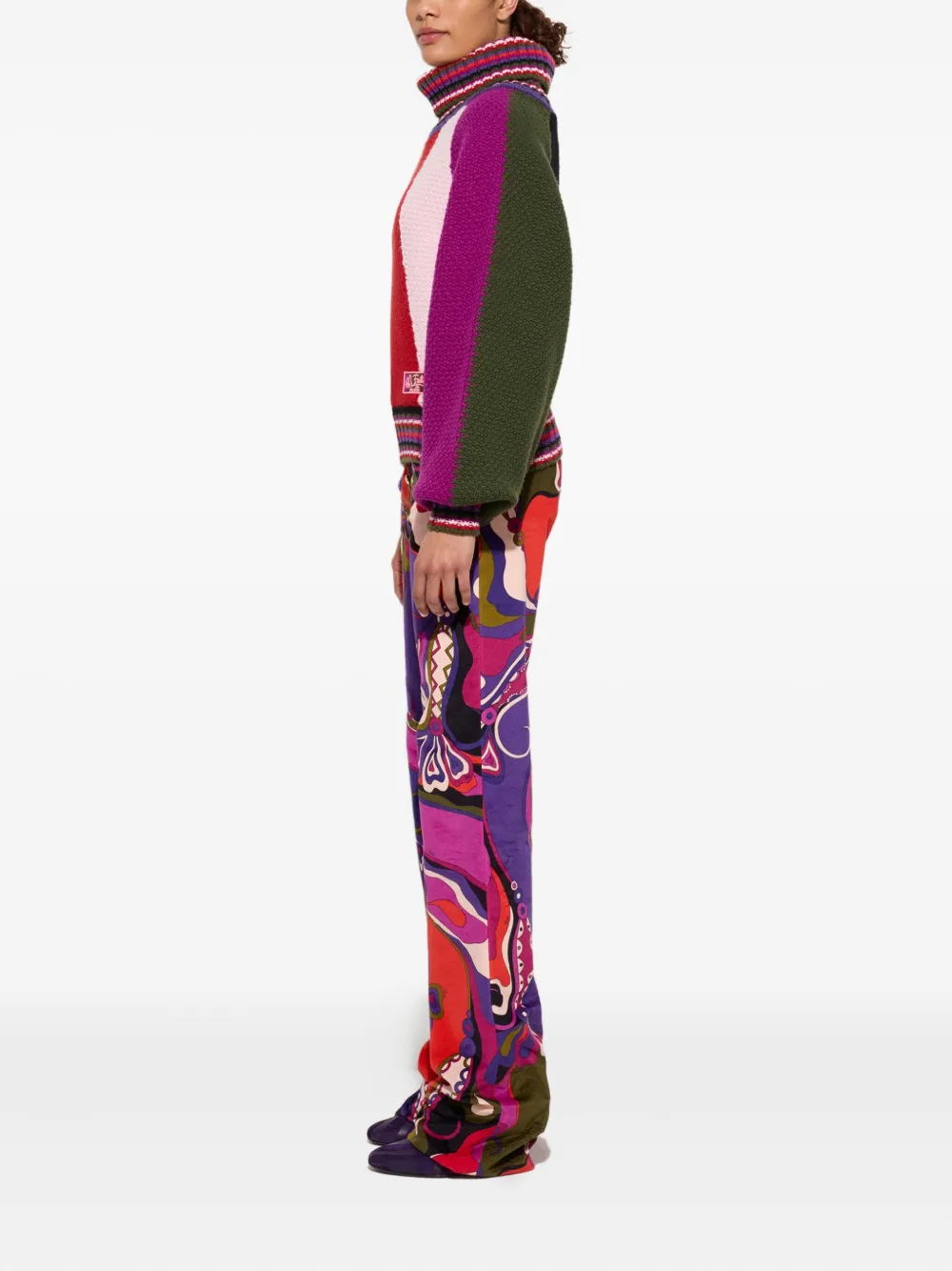 Pucci Colour-block Roll-neck Sweater In Multi