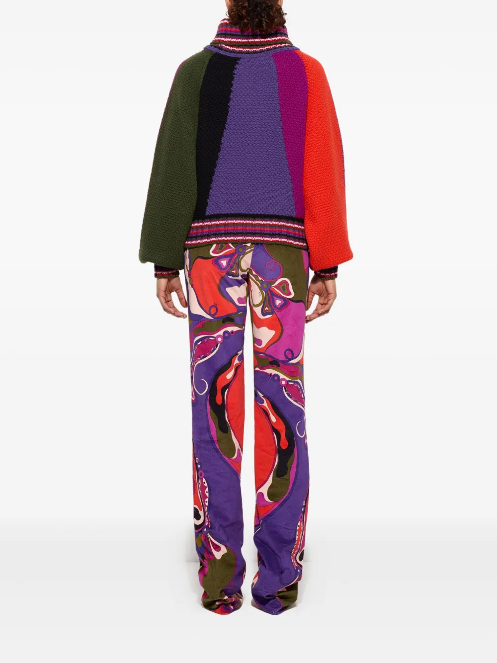 Pucci Colour-block Roll-neck Sweater In Multi
