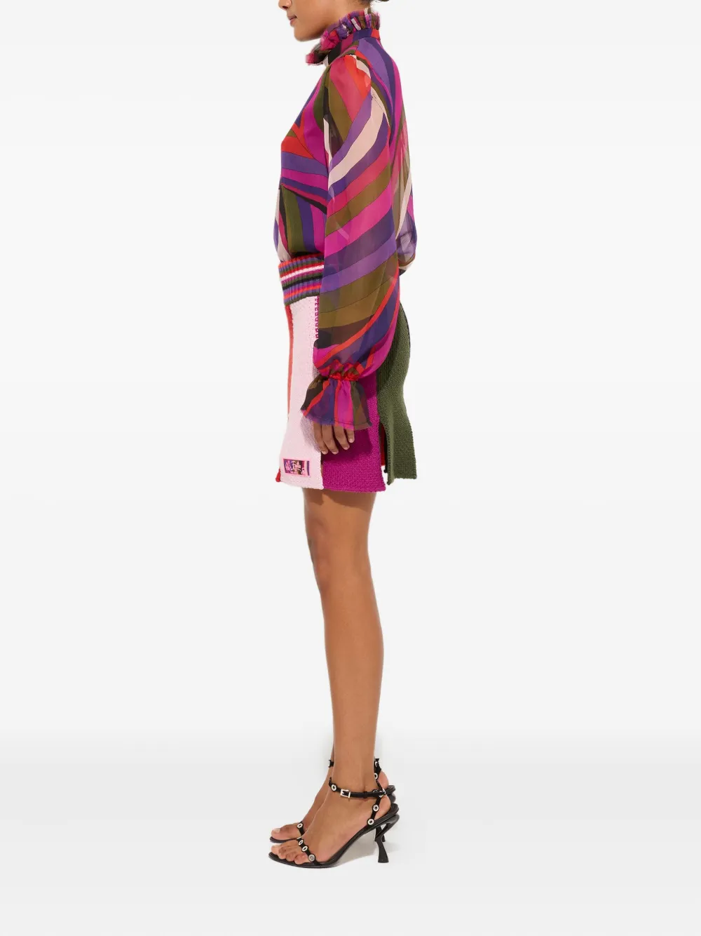 PUCCI Mini-rok met colourblocking Rood