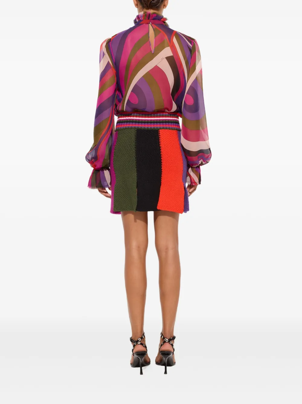 PUCCI Mini-rok met colourblocking Rood
