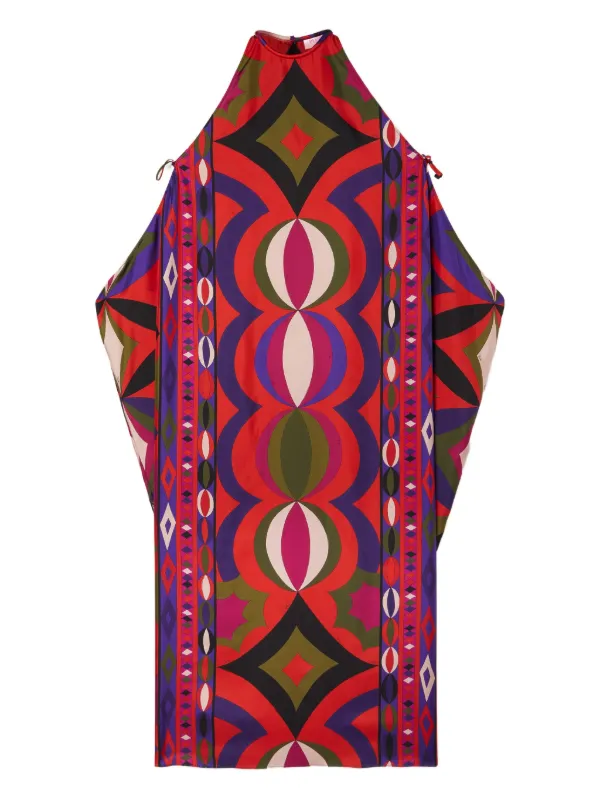 Pucci Collane Print Long Kaftan in Red