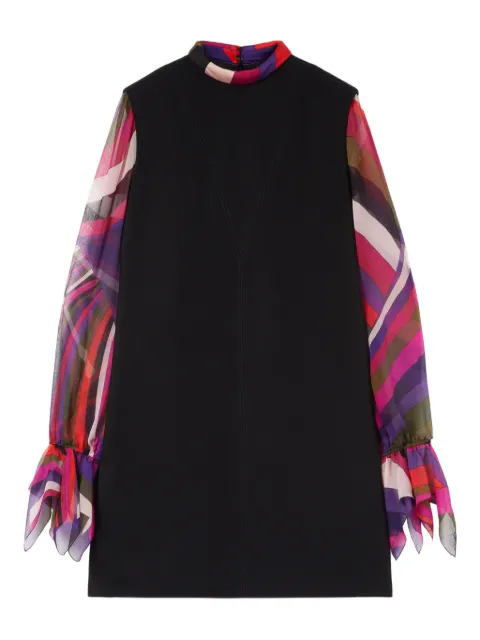 PUCCI vestido corto con mangas en contraste