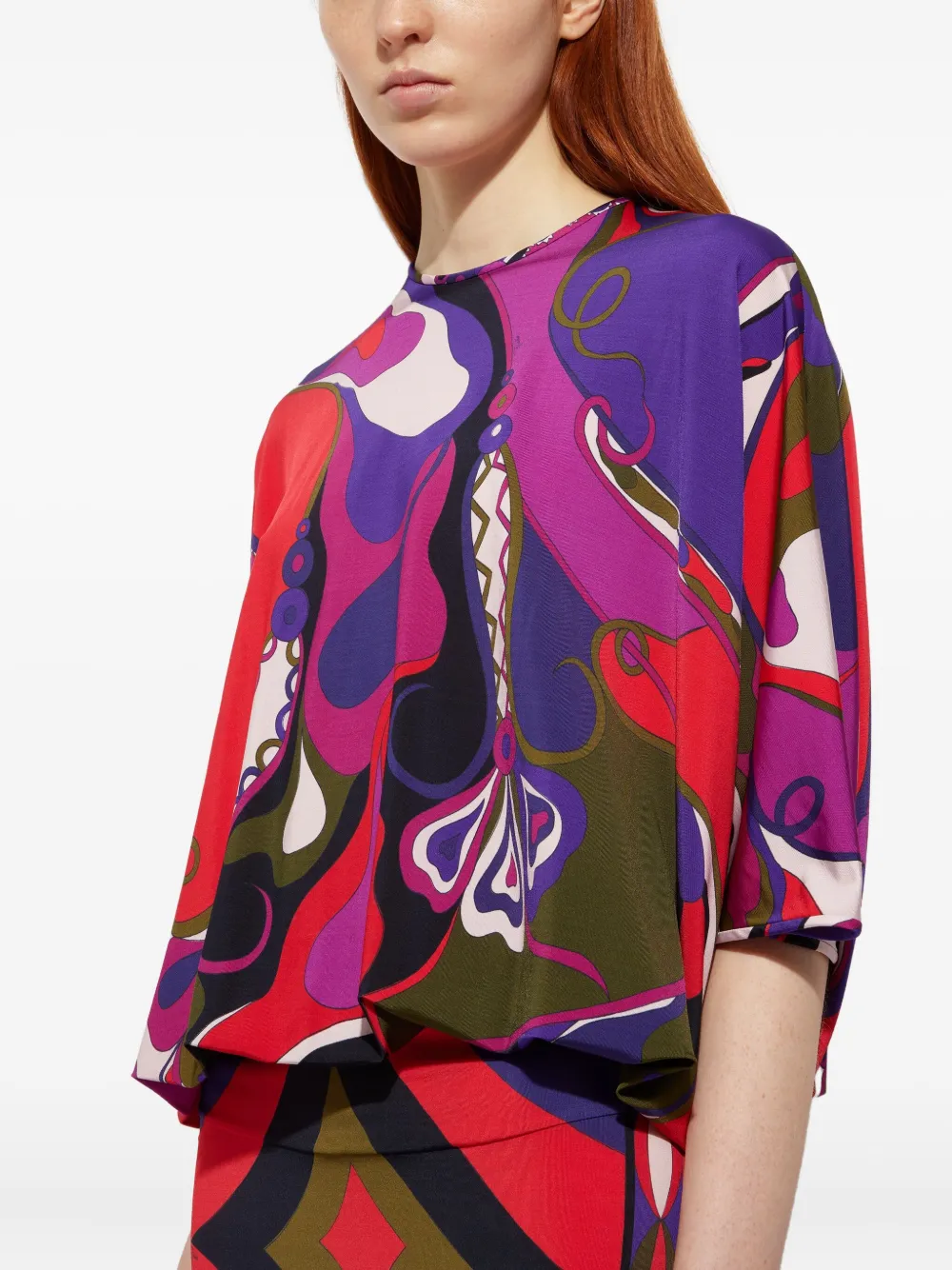 PUCCI Blouse met Orchidee-print Rood