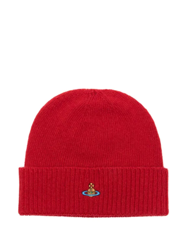Vivienne Westwood Orb-embroidered Beanie | Red | FARFETCH