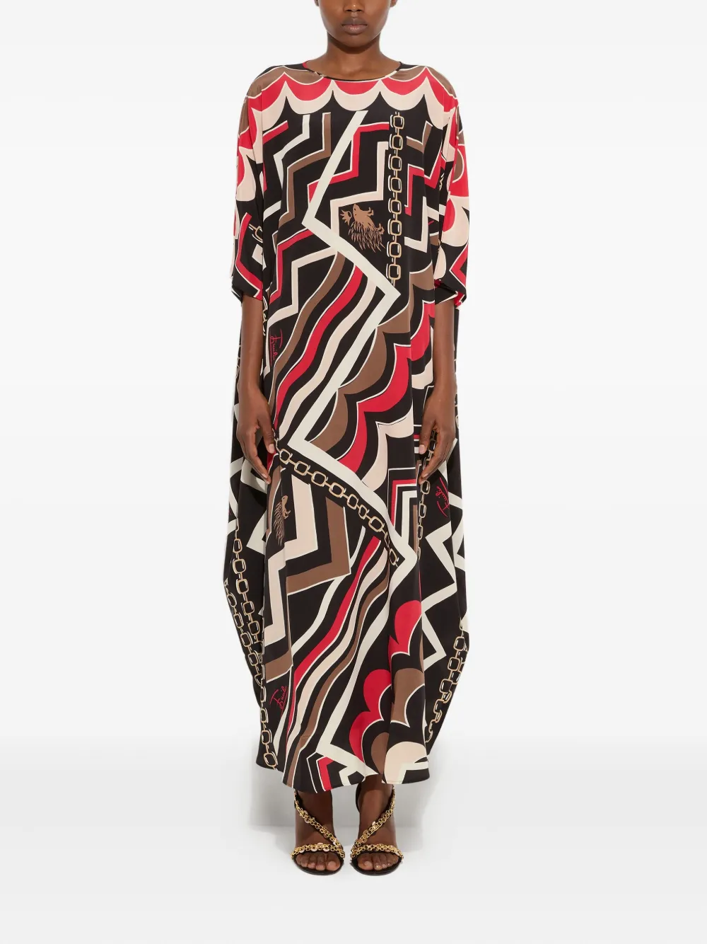 PUCCI Istrice-print maxi dress - Zwart