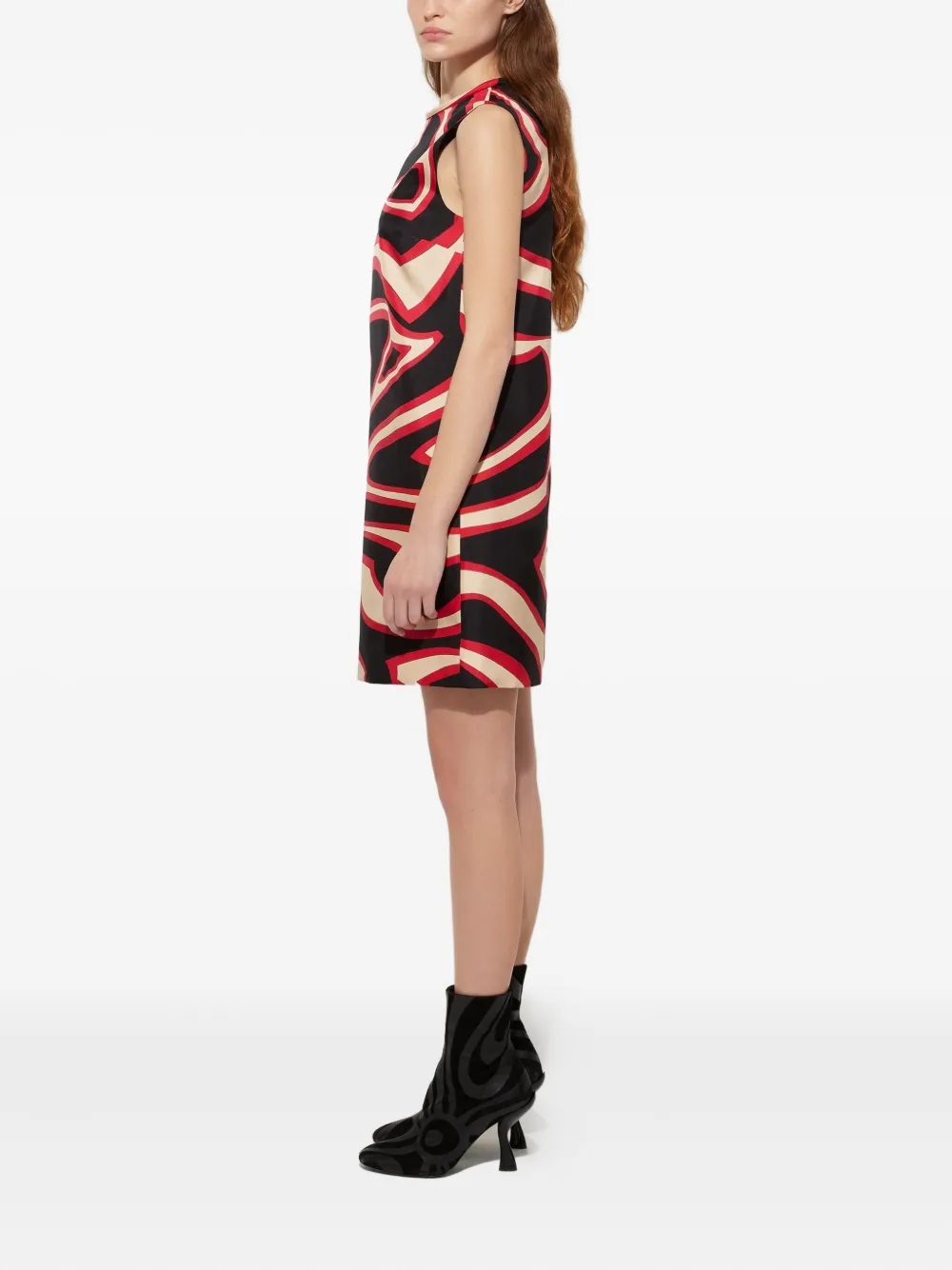Pucci Labirinto-print Sleeveless Mini Dress In Black