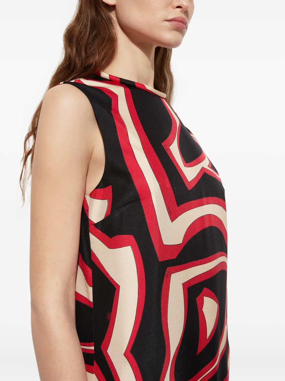 Pucci Labirinto-print Sleeveless Mini Dress In Black