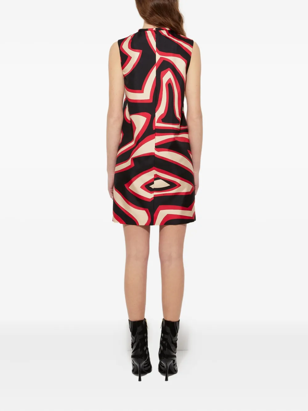 Pucci Labirinto-print Sleeveless Mini Dress In Black