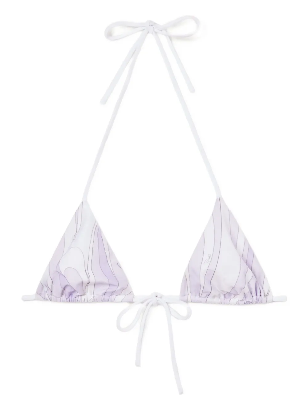 Pucci Marmo-print Triangle Bikini Top In Purple