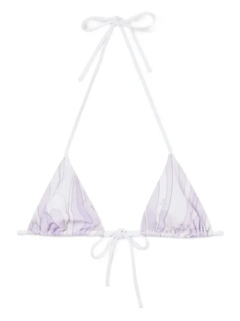 PUCCI Marmo-print triangle bikini top