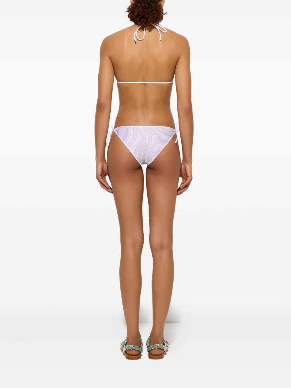Pucci Marmo-print Triangle Bikini Top In Purple