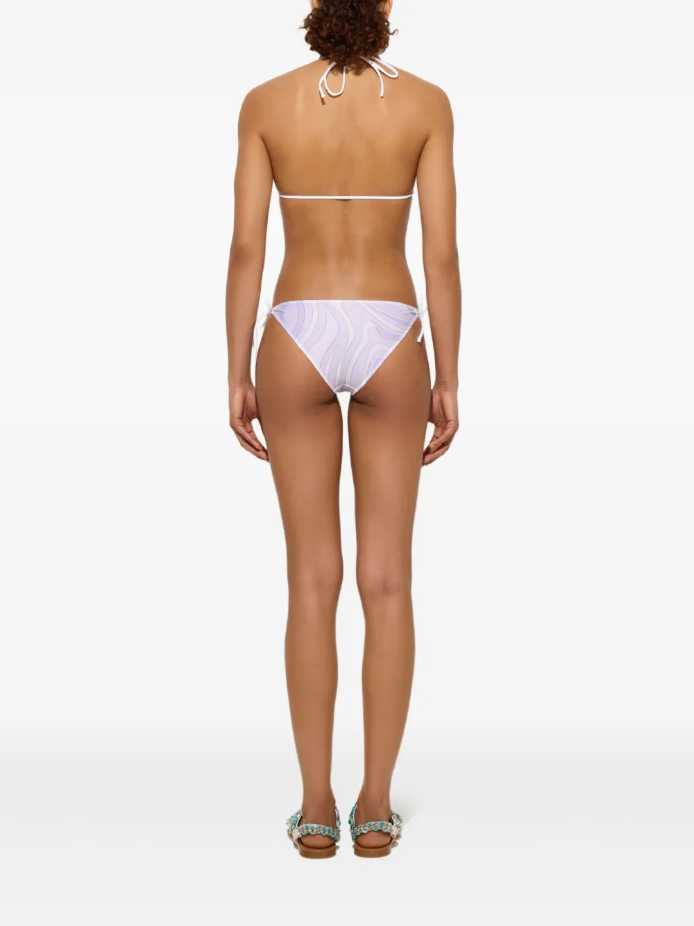 PUCCI Bikinitop met print en logo Wit