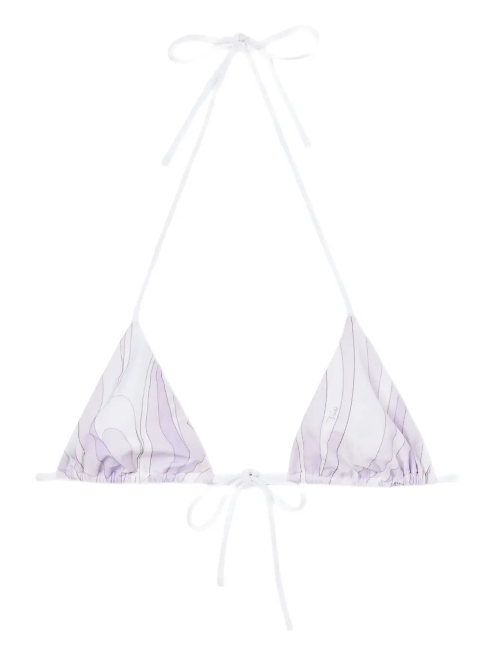PUCCI Marmo-print triangle bikini top | White | Image 1