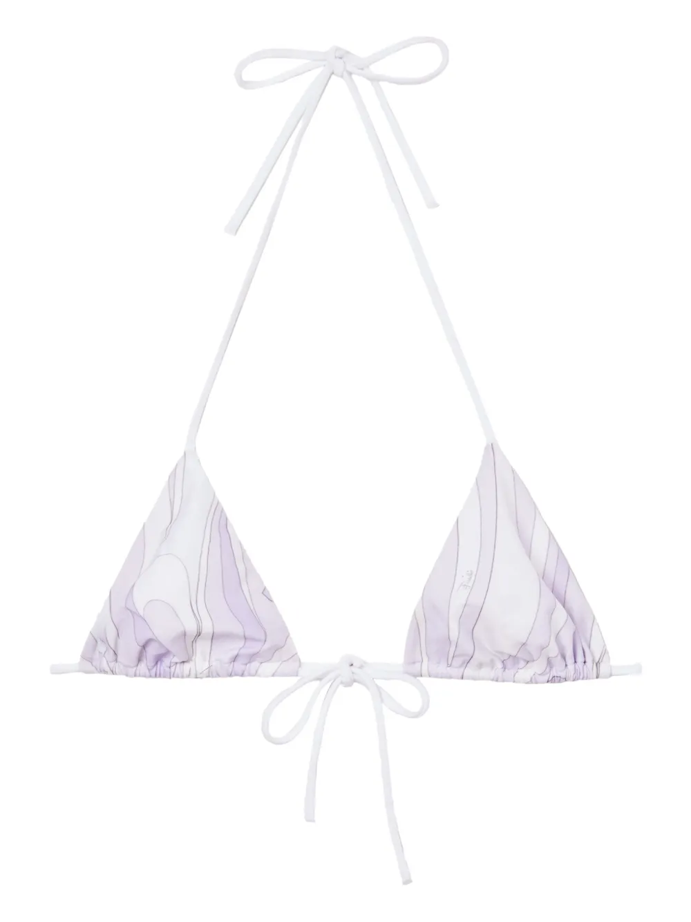 PUCCI Marmo-print triangle bikini top | White | Image 1