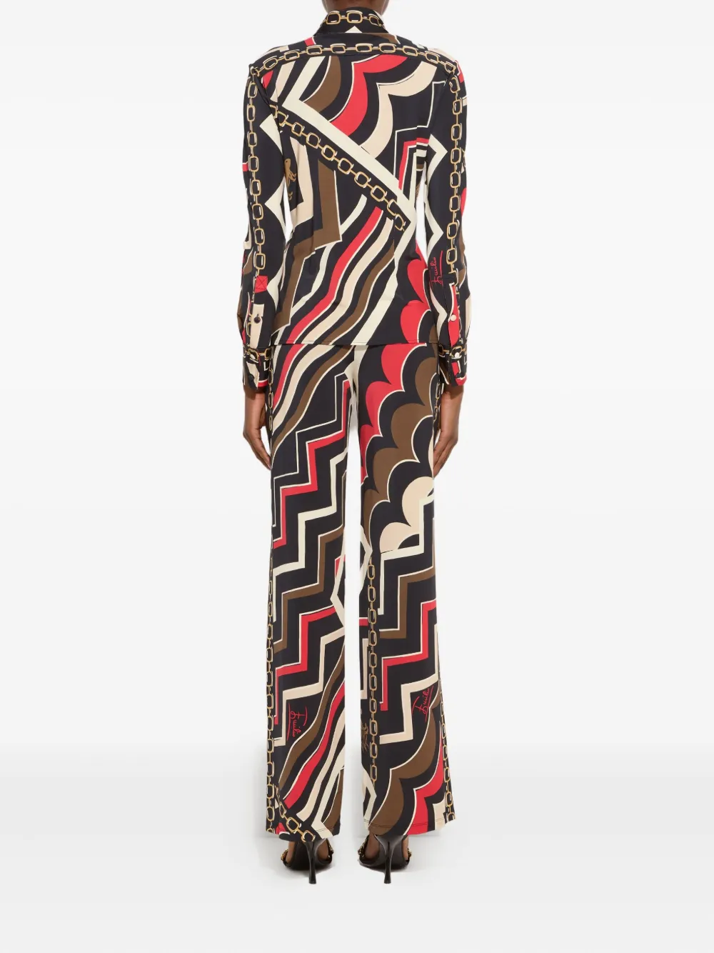 Pucci Istrice-print Trousers In Black