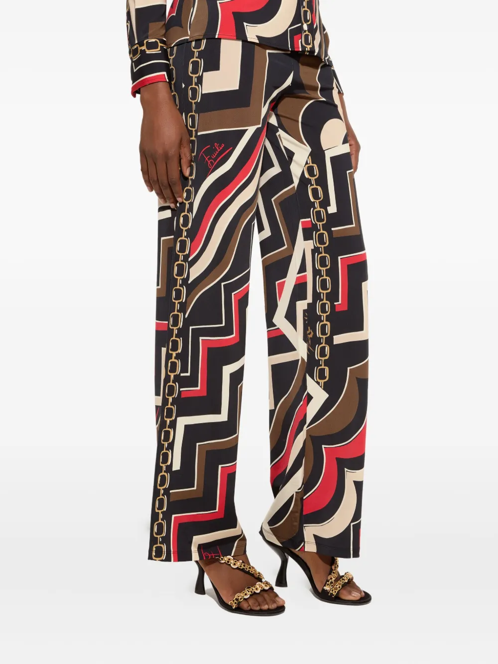 Pucci Istrice-print Trousers In Black