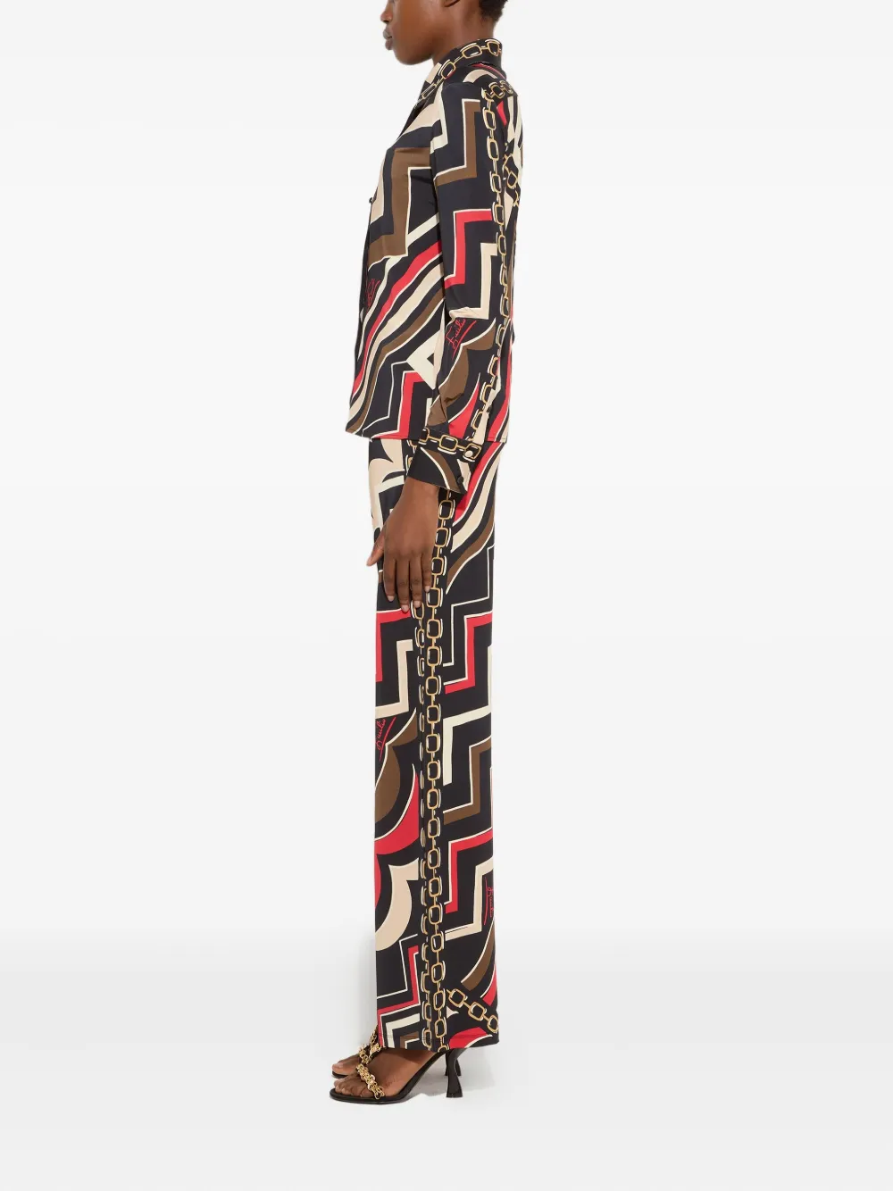 Pucci Istrice-print Trousers In Black