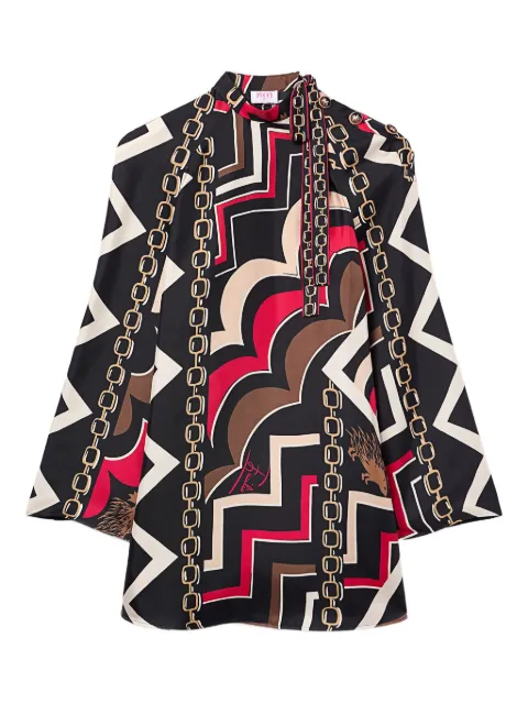 PUCCI vestido corto de seda con estampado Istrice