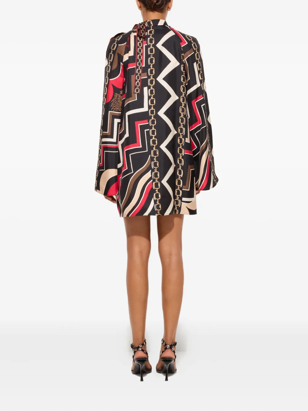 Pucci Istrice-print Silk Mini Dress In Black