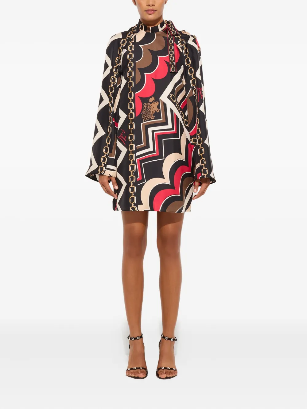 PUCCI Istrice-print silk mini dress - Zwart