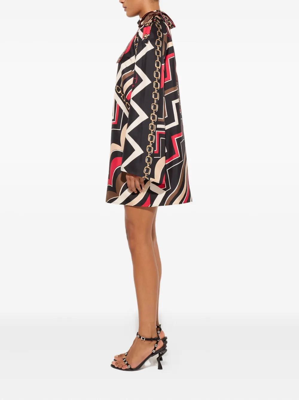 Pucci Istrice-print Silk Mini Dress In Black
