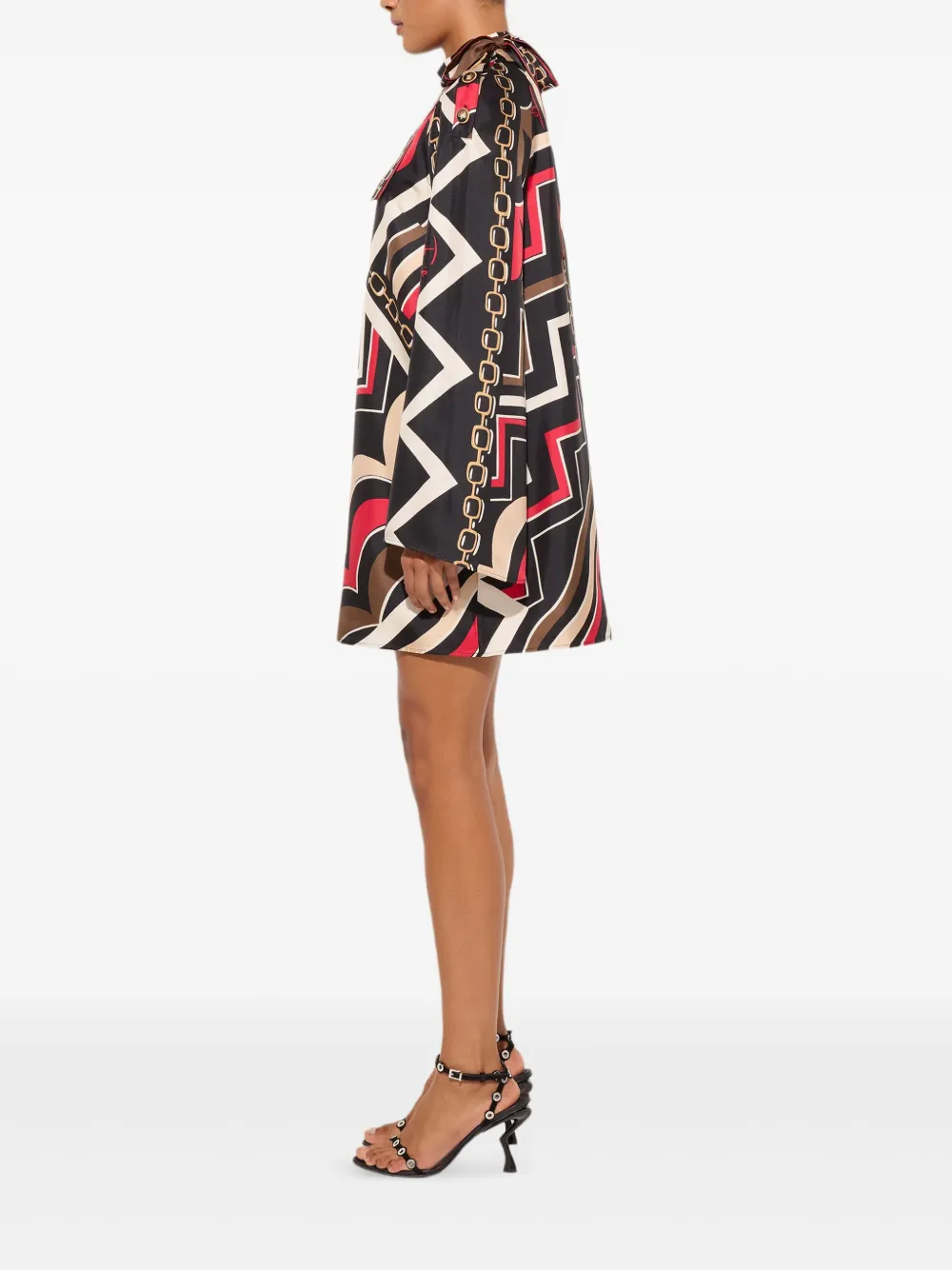  Pucci Istrice-print Silk Mini Dress - Black 