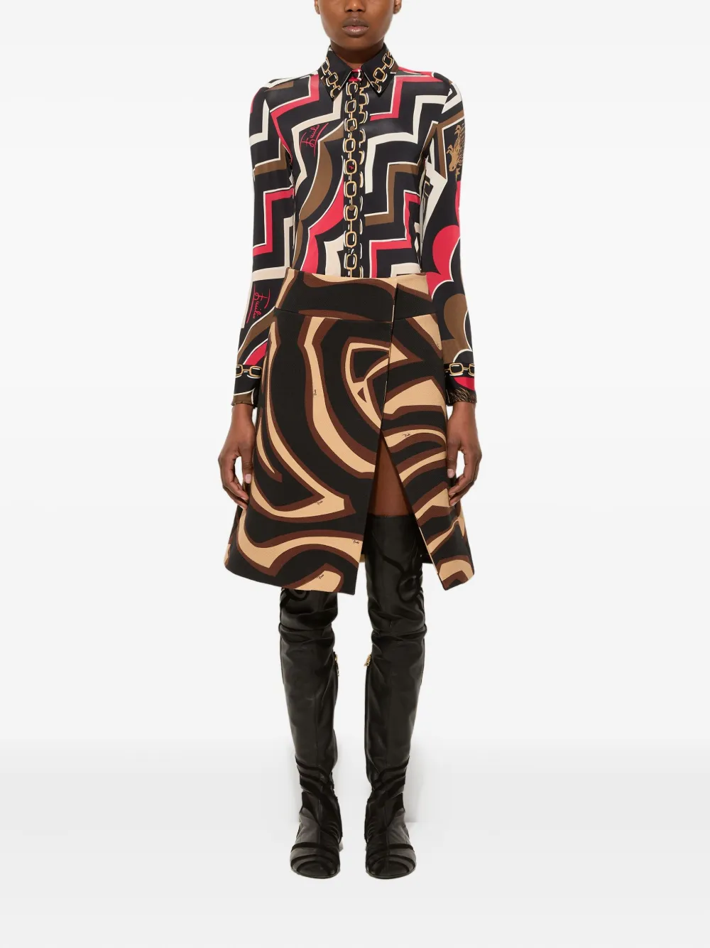 PUCCI printed mini skirt - Zwart
