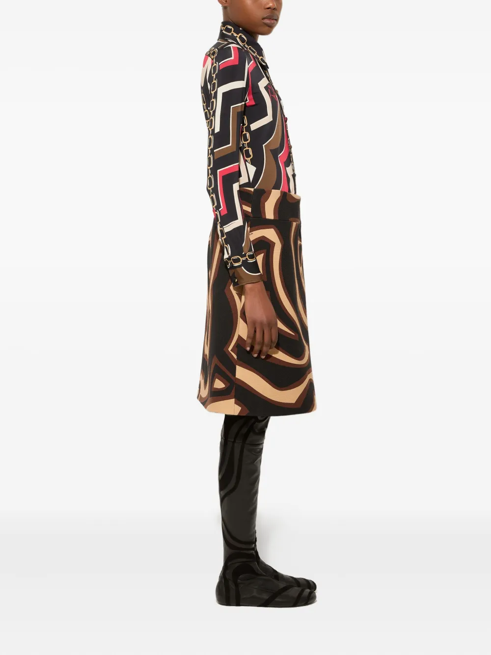 Pucci Printed Mini Skirt In Black