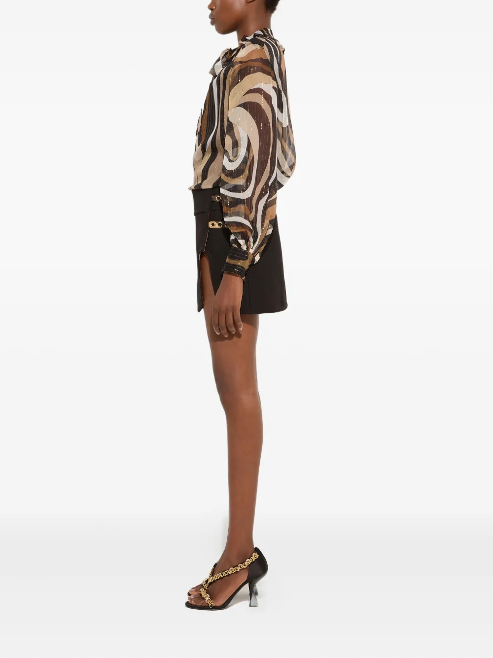Pucci Buckle-detailed Mini Skirt In Black