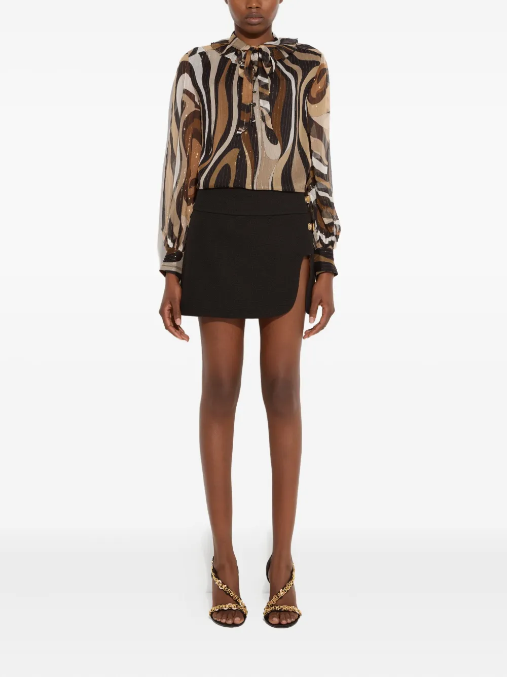 Pucci Buckle-detailed Mini Skirt In Black