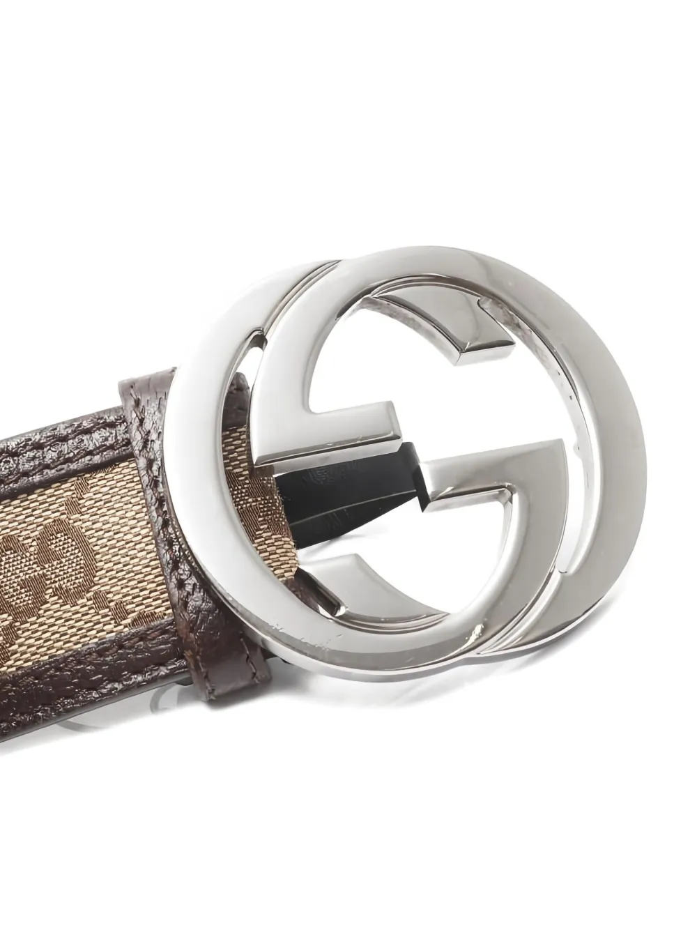 Gucci Pre-Owned interlocking GG canvas belt - Marrone