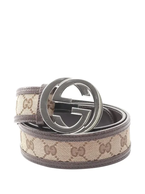 Gucci Pre-Owned cinturón de lona con motivo Interlocking GG