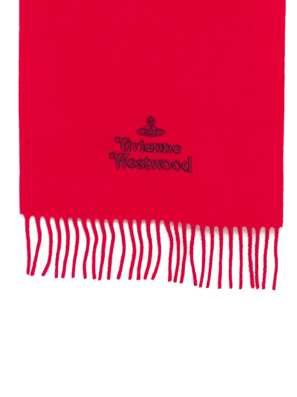 Vivienne Westwood Logo-embroidered Scarf In Red