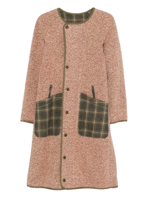 R13 raglan-sleeve reversible coat