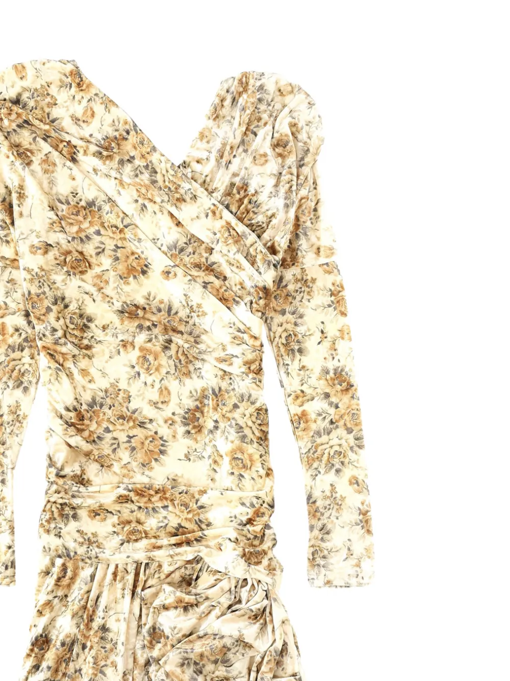 GANNI Jurk met bloemenprint Beige