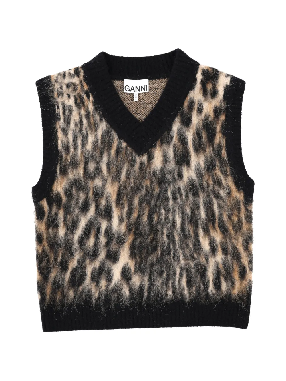 GANNI V-neck knitted vest - Nero