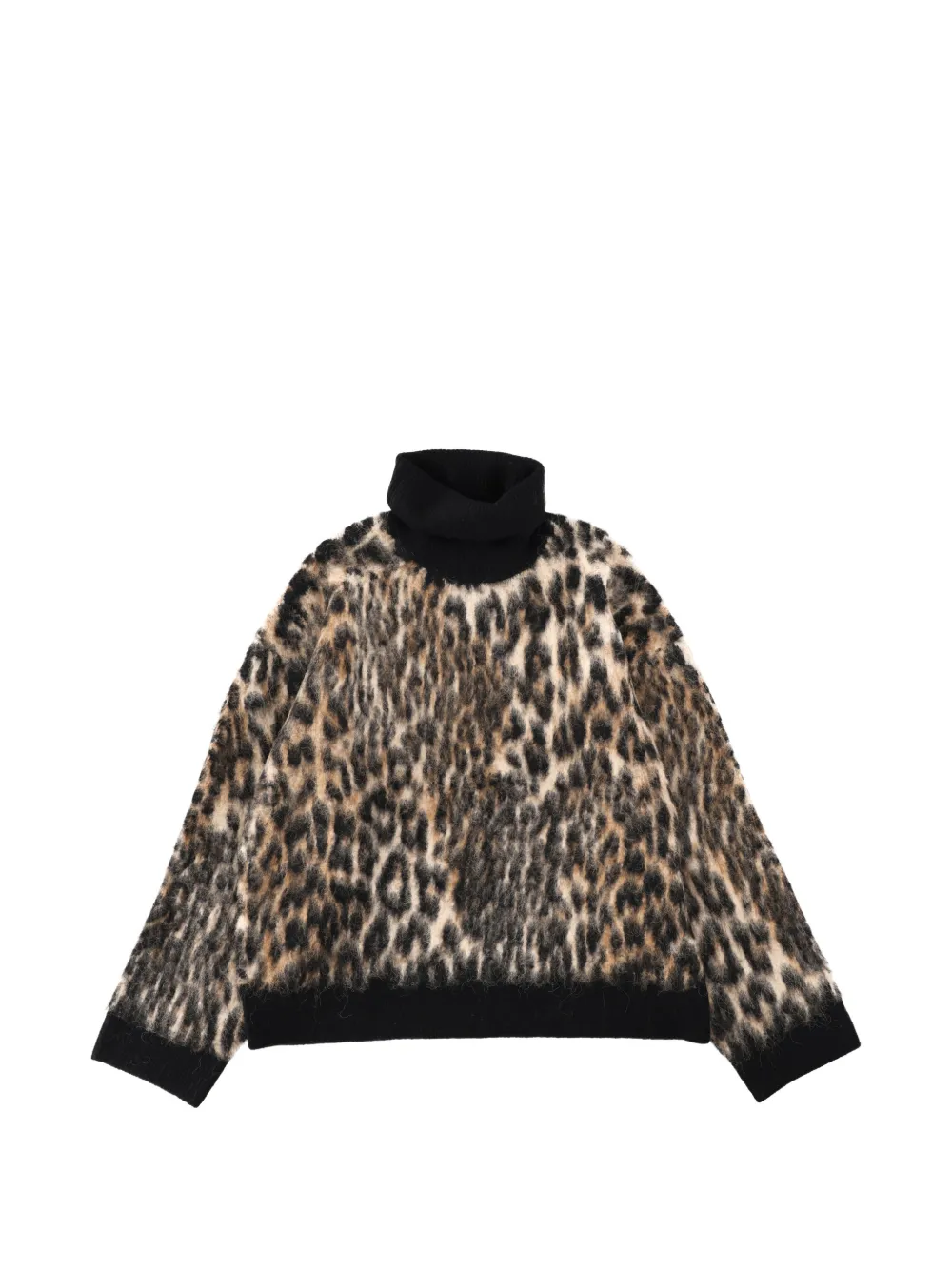 GANNI animal-print roll-neck sweater - Toni neutri